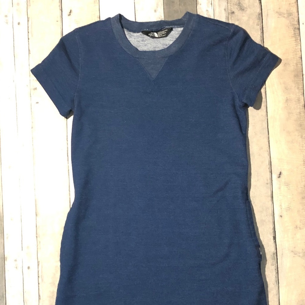 North Face Blue Sweatshirt / T-shirt Shift Dress - Picture 8 of 8